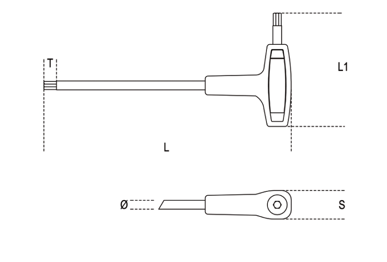 Chiave maschio esagonale piegata con impugnatura di manovra - Art. 96T - Beta Utensili