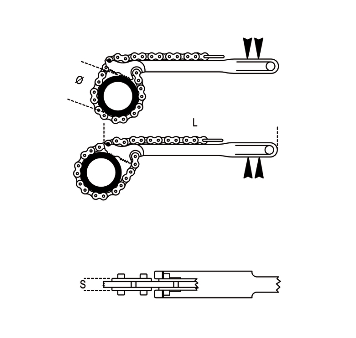 Giratubi reversibile a catena - Art. 384 - Beta Utensili