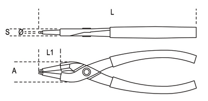 Pinze a becchi diritti per anelli elastici di sicurezza - Art. 1032 - Beta Utensili